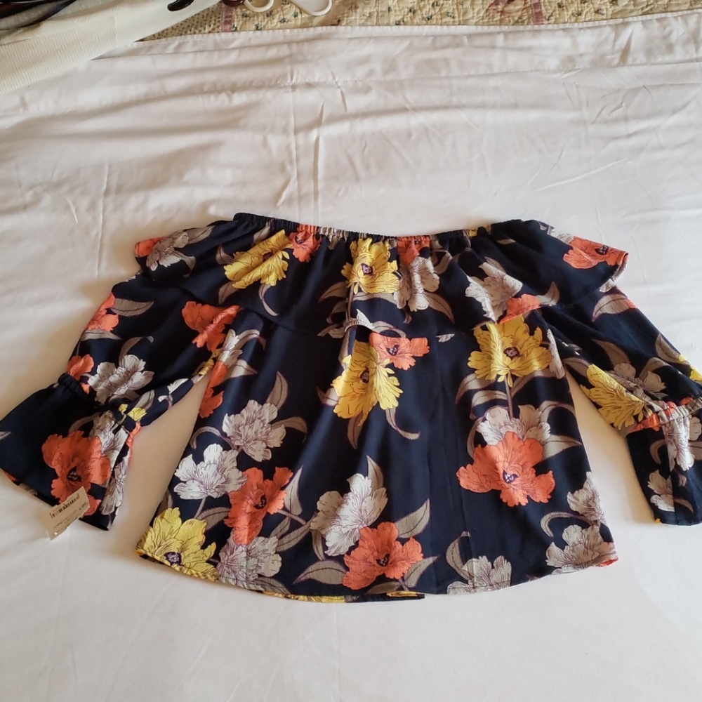 Off the shoulder floral blouse